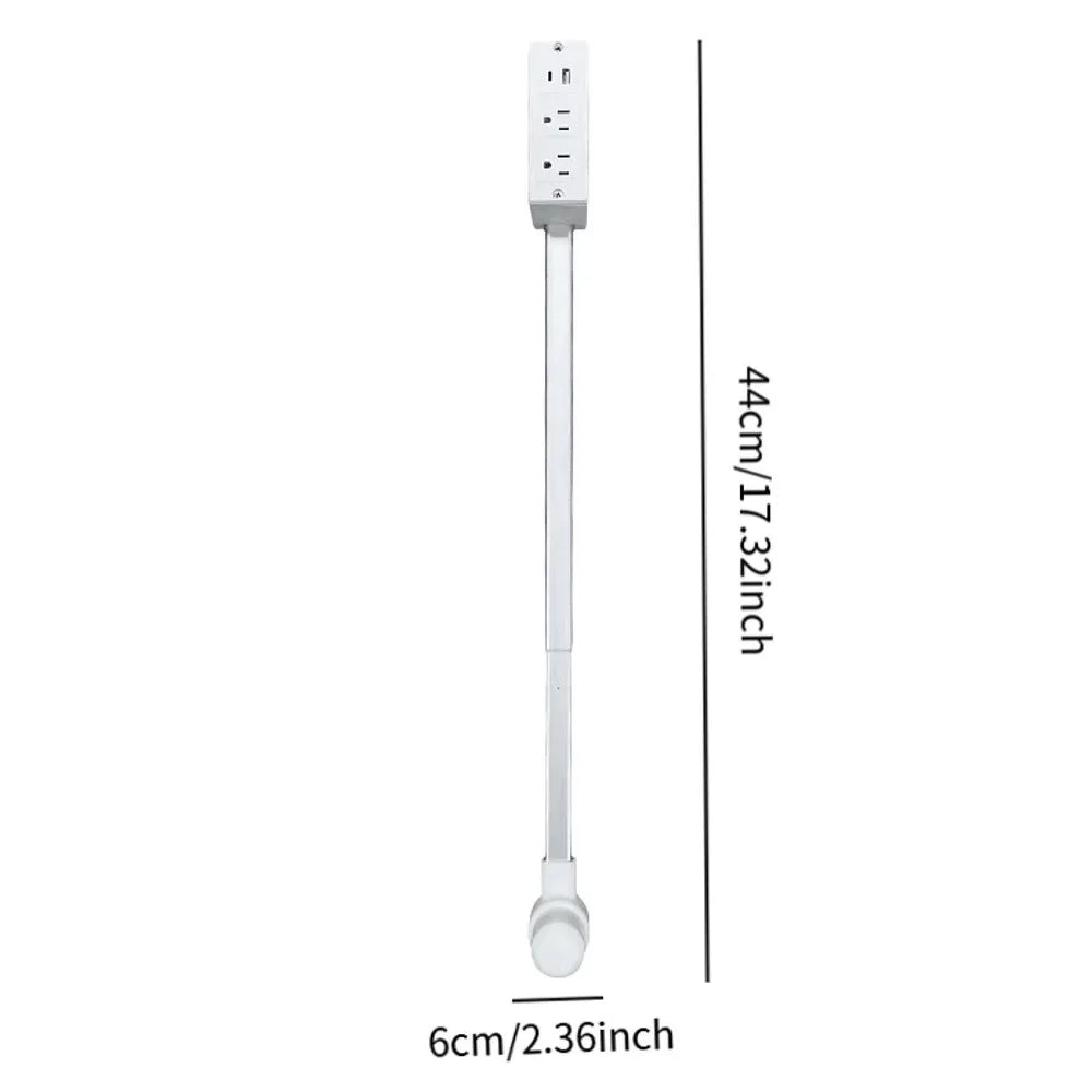 New Rotates 180° Electrical Outlet Extender Adjustable Length White Power Outlets Extender Power Socket Expander for Nightstand