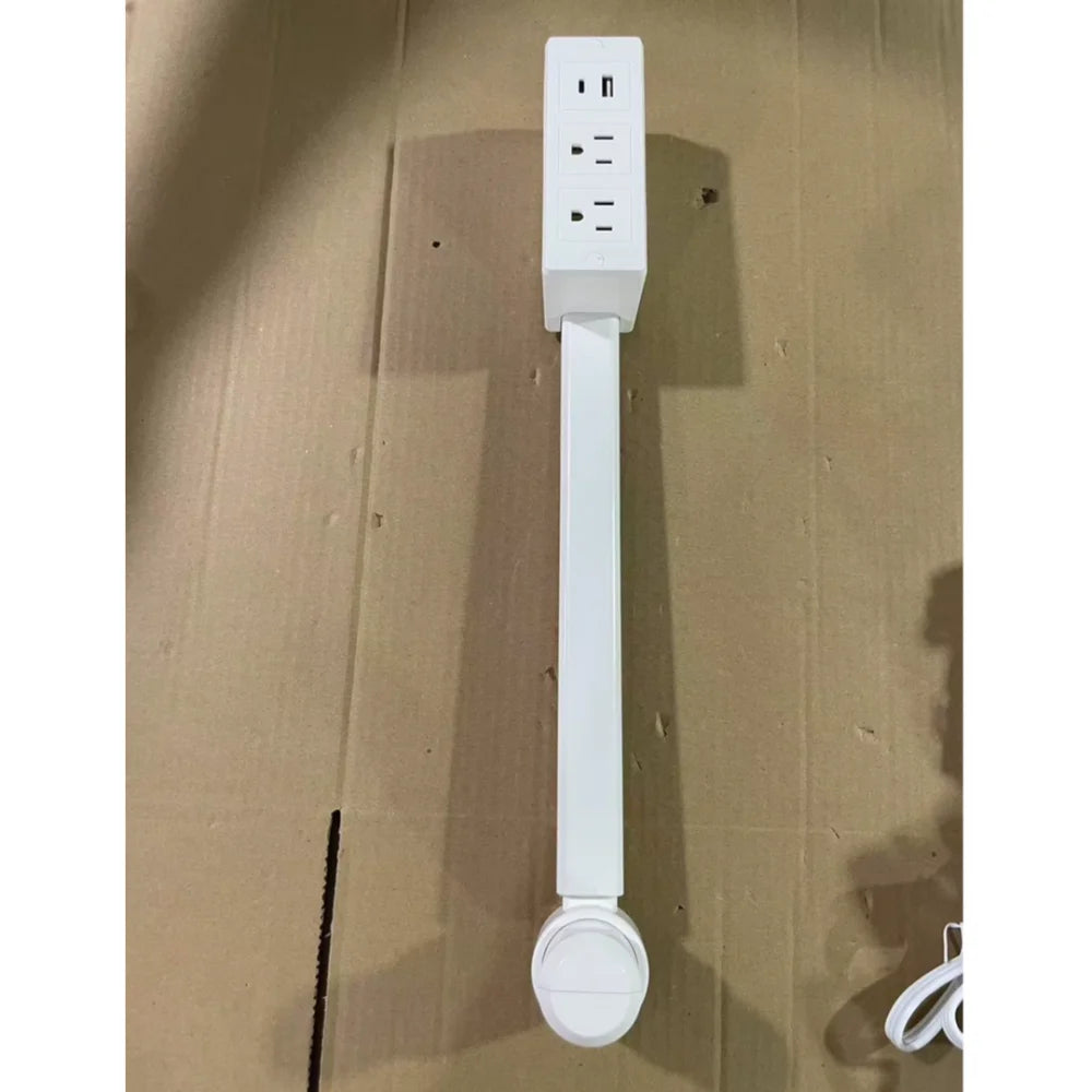 New Rotates 180° Electrical Outlet Extender Adjustable Length White Power Outlets Extender Power Socket Expander for Nightstand