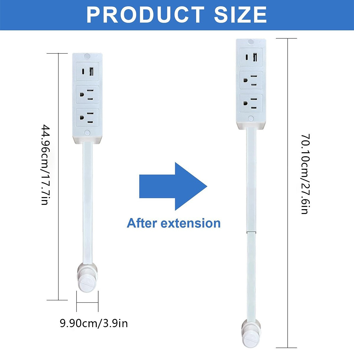 Electrical Outlet Extender Features USB-A, USB-C, and 2 AC Electrical Outlet Ext